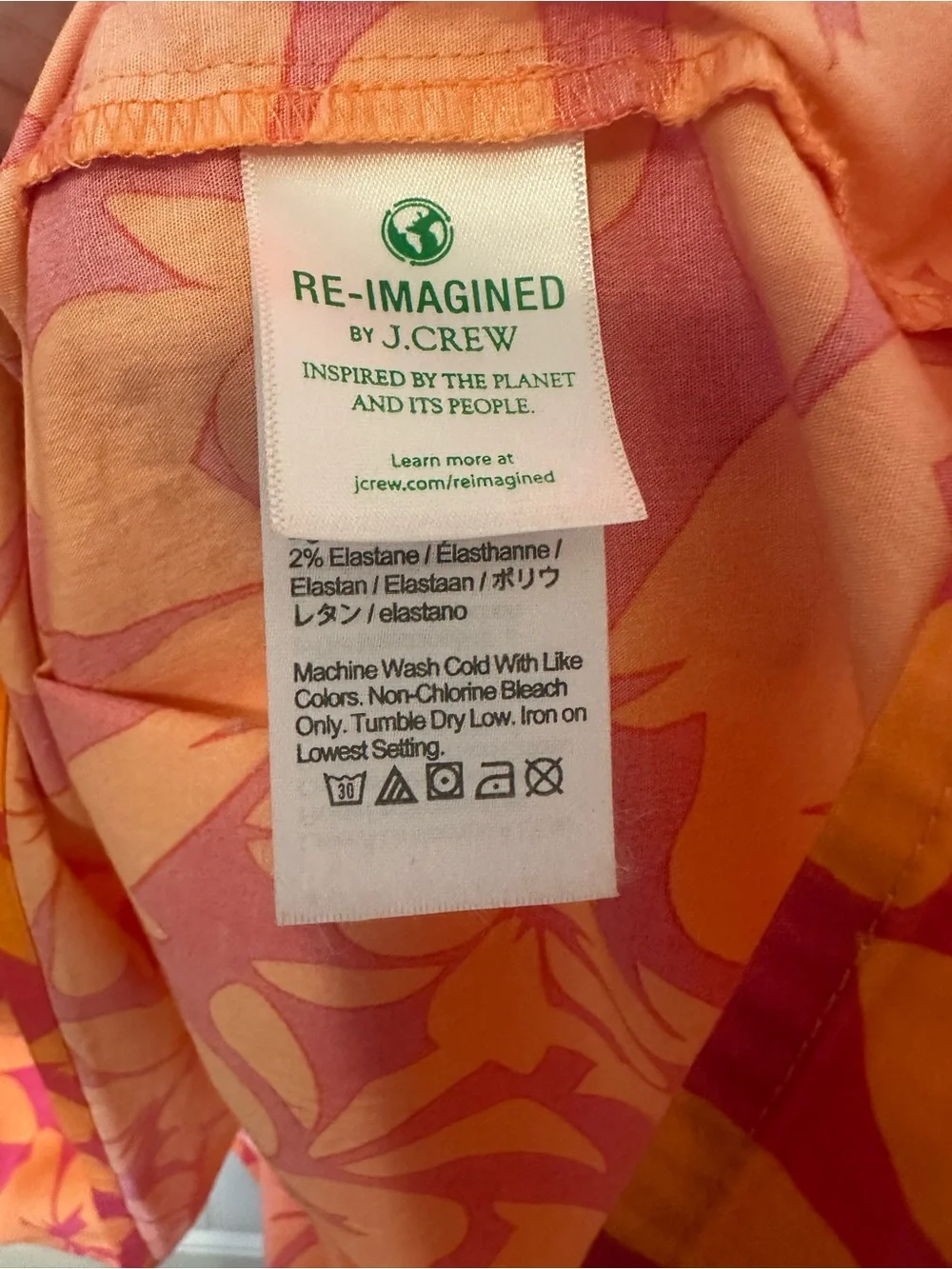 J.Crew Size 6 Orange Pink Tropical Floral Tiered Puff Sleeve Midi Dress Pockets